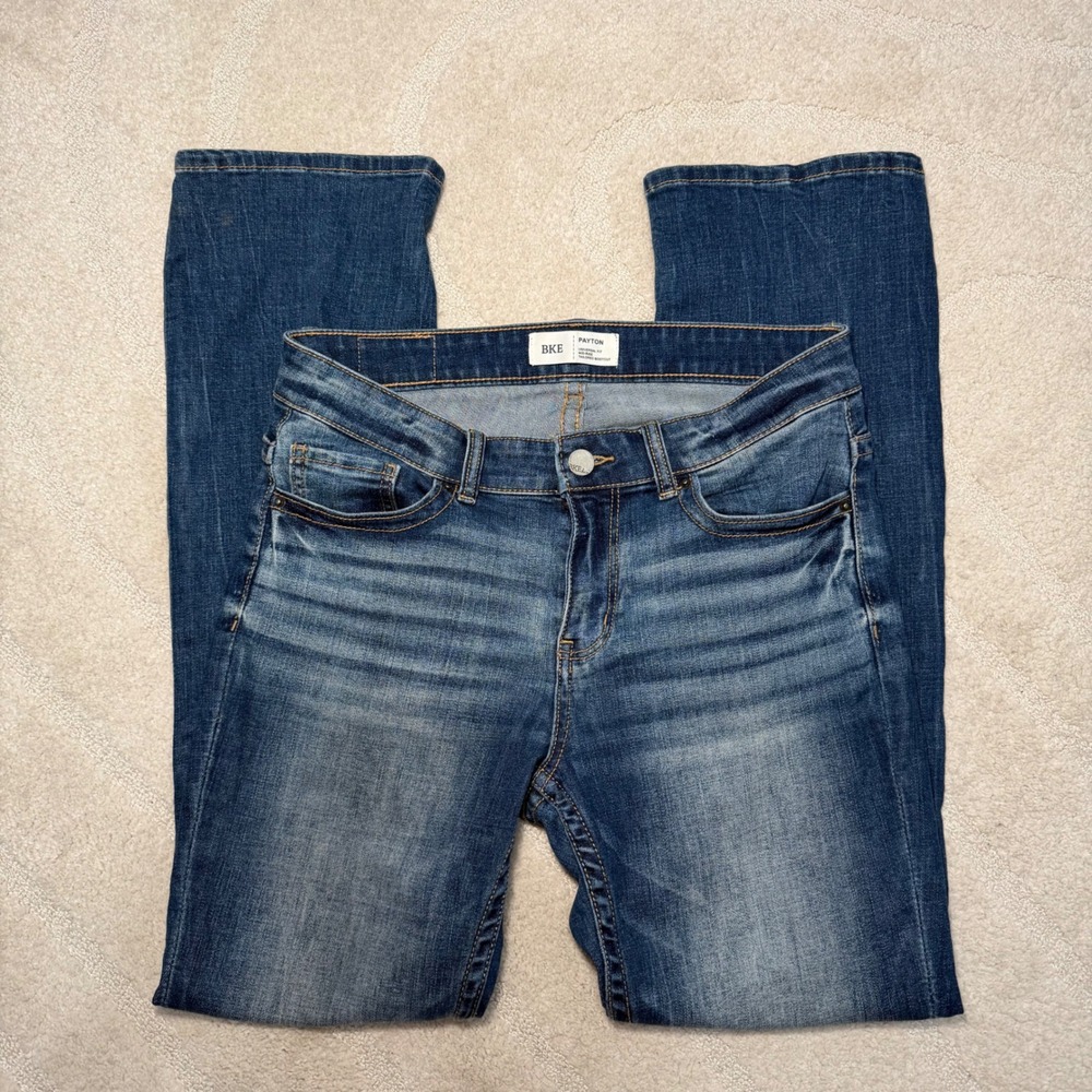 BKE Payton Mid Rise Tailored Bootcut Jeans Womens 27x29.5 Medium Wash Denim
